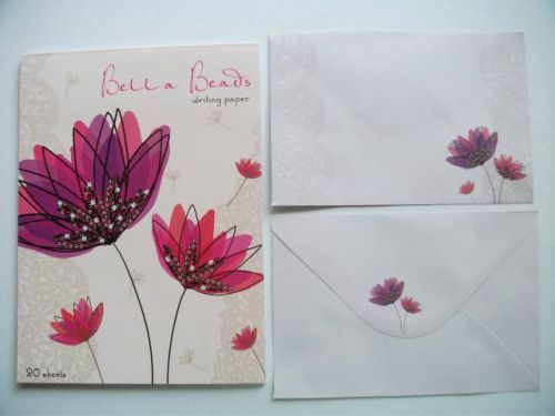 Writing Note Pad Paper With Envelopes New Stationery Set Bella Beads 20 Sheets