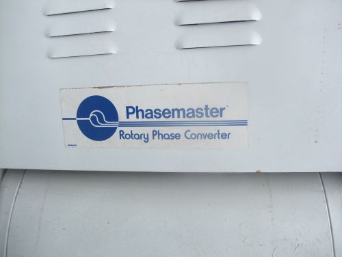 Phasemaster Rotary Phase converter Model ma7-365T-1500-VS 40 HP