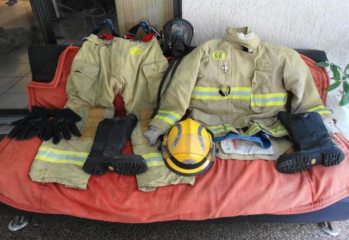Morning Pride Full Firefighter Turnout Gear With Helmet Boots Gloves Mask
