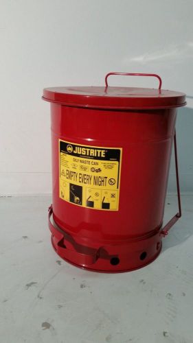 Justrite Oily Waste Can Red