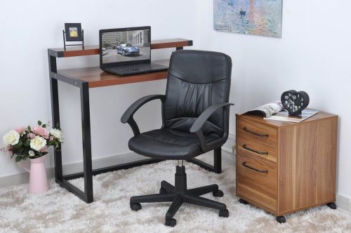 Homycasa Swivel PU Leather Home Office Chair Computer Desk Chair, Black