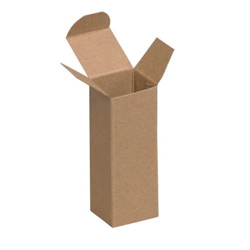Kraft Cardboard 1 1/2&#034; x 1 1/2&#034; x 4&#034; Reverse Tuck Folding  Boxes (Case of 1000)