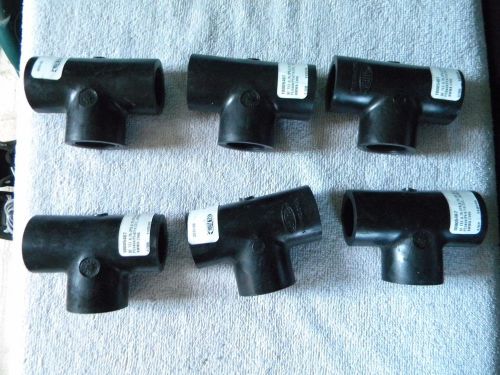 Lot of 6 ---  3/4&#034; ips socket fusion tee black for sale