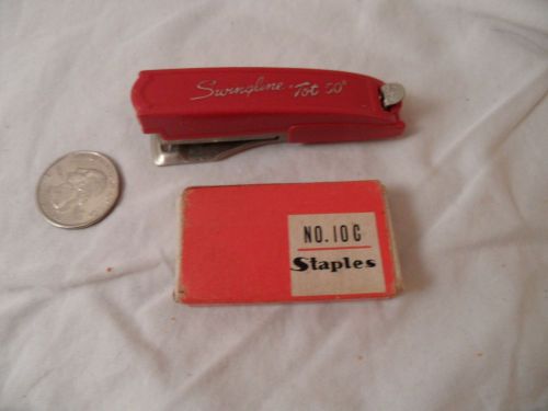 VINTAGE SWINGLINE TOT 50 Stapler Classic Red with 1/2 box of #10 Staples