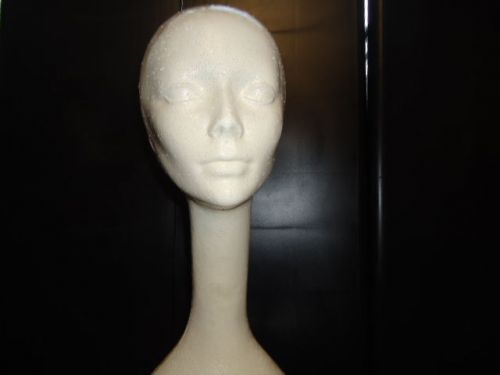 #6204xdc duracoat hard plastic 19&#034;h long neck spotlight mannequin head-white for sale