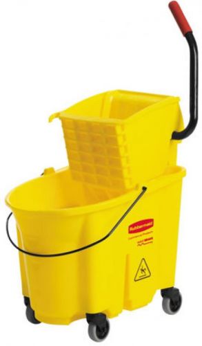 NEW Rubbermaid Wavebrake Pressure 35-Quart Mop Wringer/Bucket Combo, Yellow
