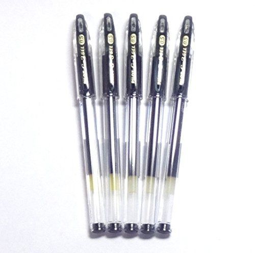 Pilot G-3 Gel Ballpoint Pen, Black, 0.5mm (LG-10EF-B), 5 pens per Pack (Japan