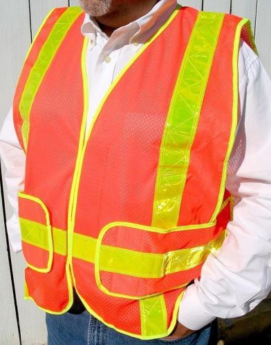 New Safety Reflective Vest Traffic-Sports Construction Size 2 Fits XL-XXL