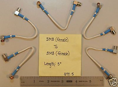 (5) SMB(F) Right Angle to SMB(F) Right Angle Cables 5&#034;