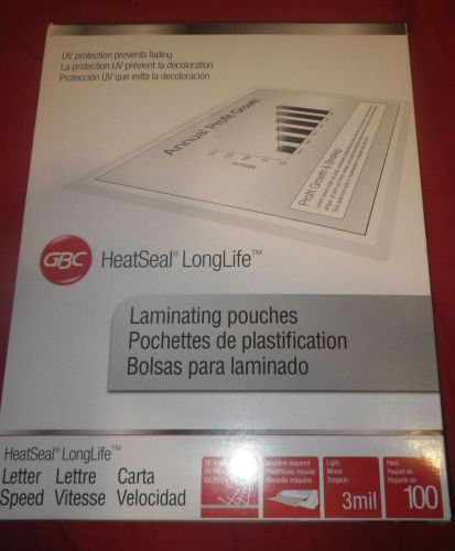 GBC EZUse  Laminating Pouches Letter Size HeatSeal LongLife 3 mil #3200715 100x