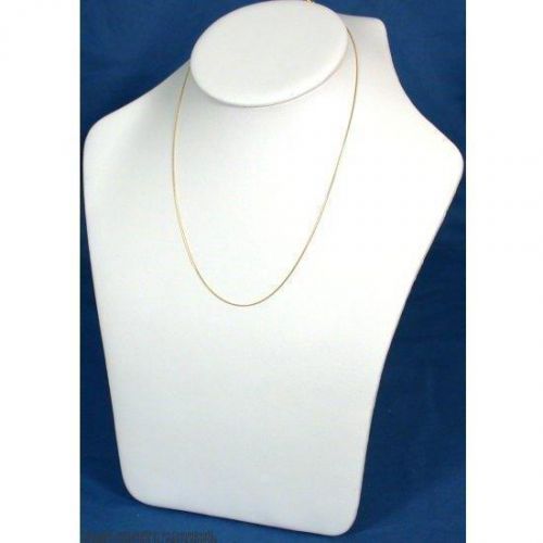 White Faux Leather Bust Chain Necklace Display