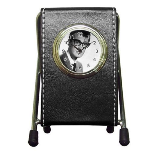 Celebrities Buddy Holly Rockin (2 in 1) Leather Pen Holder and Desktop Clock