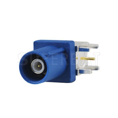 10pcs Fakra SMB Plug PCB mount angled Male connector Blue for GPS Audio