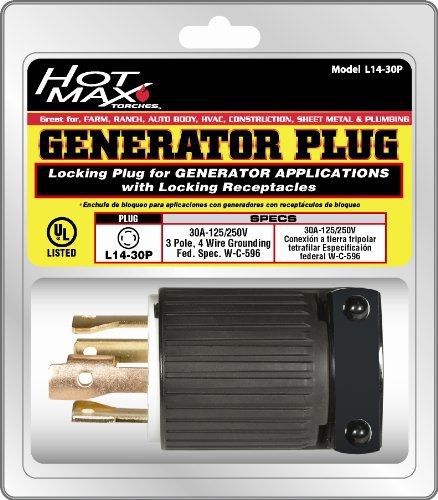 Hot Max L14-30P L14-30P Heavy Duty Twist Lock Generator Cord Connector