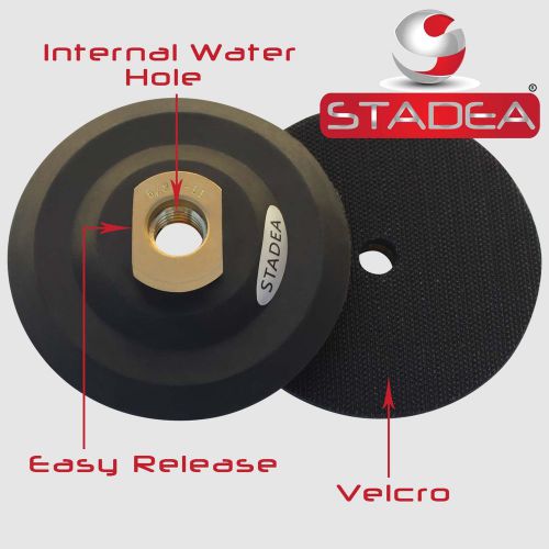 Stadea 5&#034; Rubber Velcro Backing Pad Hook and Loop Pad Concrete Granite Polishing