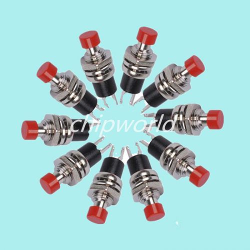 10pcs Red Mini Lockless Momentary ON/OFF Push button Switch Precise