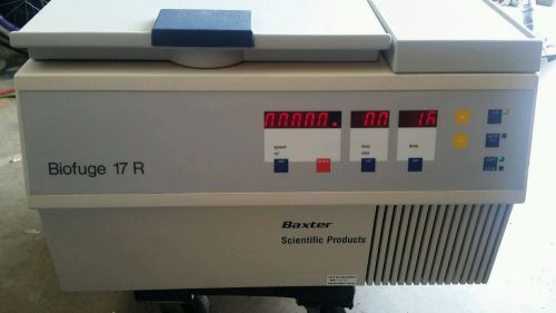 Baxter Scientific Biofuge 17R Bench Top Centrifuge with Fixed Angle Rotor