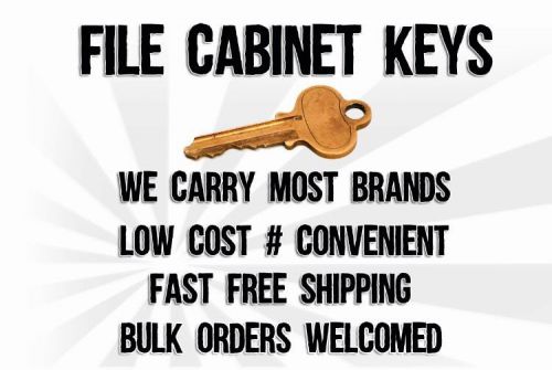 File Cabinet Keys SL001-SL300 KA301-KA449 ES101-ES200 CS25-CS36 F01-F260