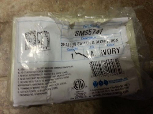 Mono-Systems - Wiremold Type - Model# SMS5747 - IVORY - Sw &amp;Recept Shallow - NEW