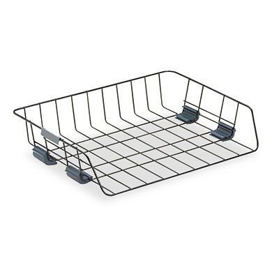 Side-Load Wire Stacking Letter Tray, Wire, Black, Sold as 1 Each