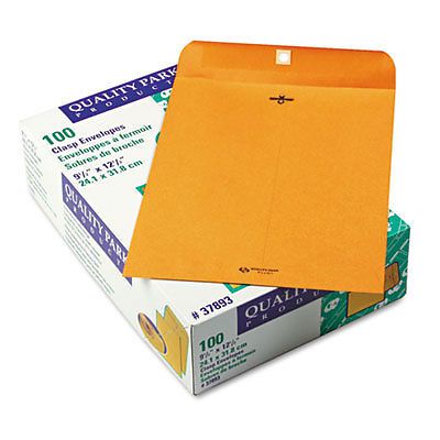 Clasp Envelope, 9 1/2 x 12 1/2, 28lb, Brown Kraft, 100/Box