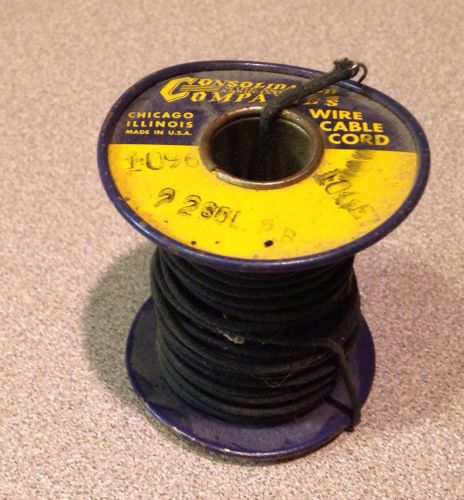 Vintage CONSOLIDATED WIRE CO. ,Chicago, IL Copper Wire Cable Cord Spool