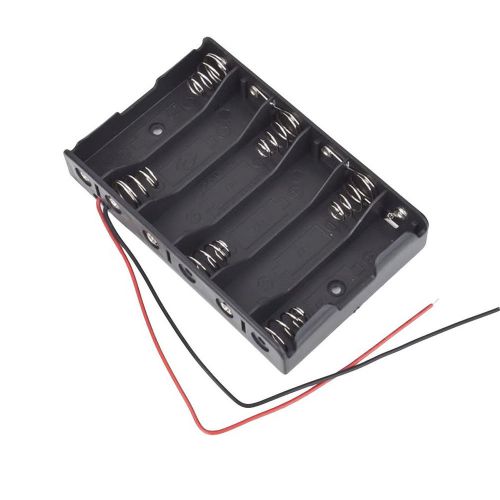 6 x 1.5V AA 2A CELL Battery Batteries Holder Storage Box 9V Case W/ Lead Wire W8