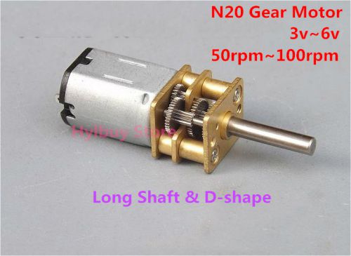 Alloy Steel gear box Mini DC 3v 6v 5v N20 micro gear motor long shaft slow speed