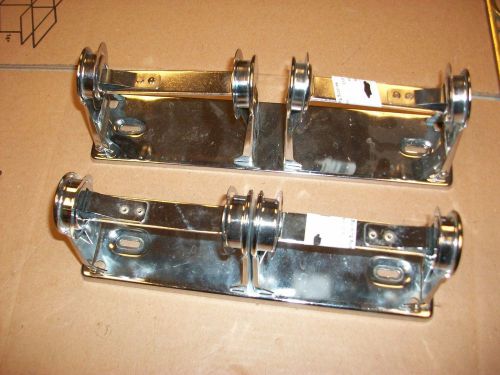 Lot of 2 Commercial/Lavatory Double Post Twin Toilet Paper Holder-chrome