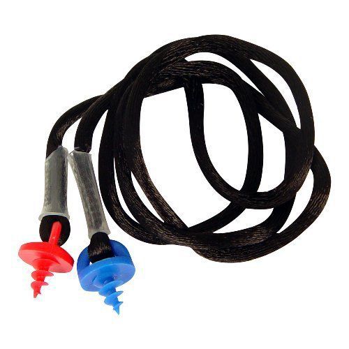 Radians CEPNC-B Custom Molded Earplugs Black Neckcord with Red and Blue Screws