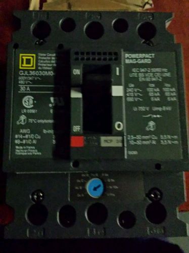SQUARE D GJL36030M04 3 POLE 30 AMP POWERPACT CIRCUIT BREAKER