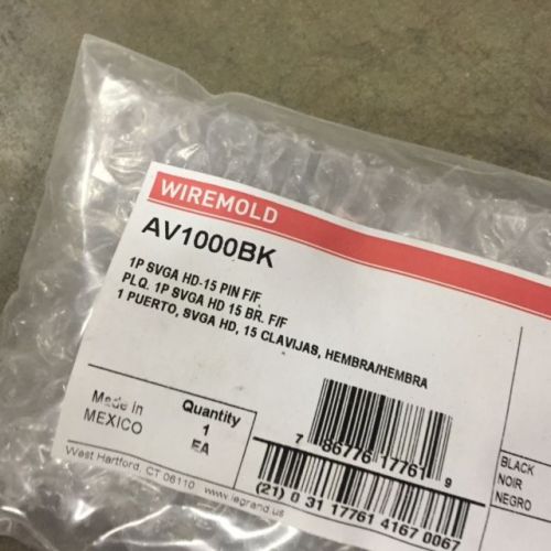 Wiremold AV1000BK AVIP Series Single Device Plate (NEW)