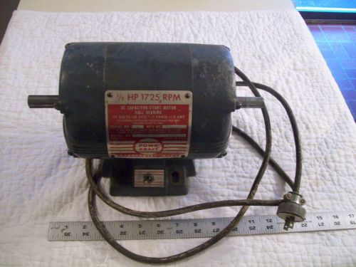 1/2 hp powr kraft ac capacitor start motor montgomery ward dual shaft ball bear. for sale