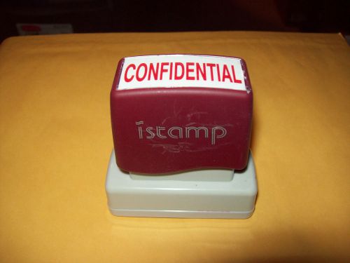 CONFIDENTIAL Pre-Inked iStamp Stock Message Stamp RED INK