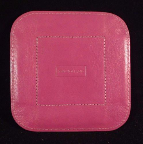 Mulholland Brothers Gifts Leather Change Base - 4&#034; x 4&#034; - PINK