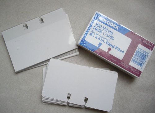 150 Rolodex C24 WHT Refill Cards white + 20 business card sleeves 2 1/4&#034; x 4&#034;