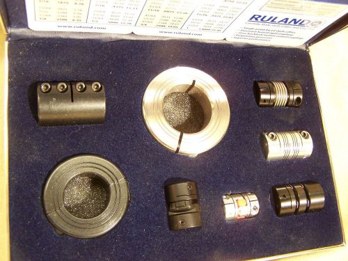 Ruland shaft 22mm 30mm collar &amp; 3/8&#034; coupling set flexible split w/ case for sale