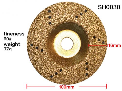 1pc 60# Coarse 4&#034; Grinding Disc Wheel with Hole Diamond Brazed for Angle Grinder