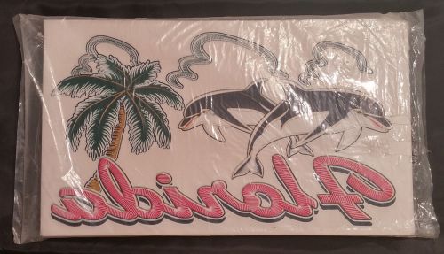 Approx.100 FLORIDA Dolphins Palm Tree Large 12x7.25 in.  Iron OnTransfers