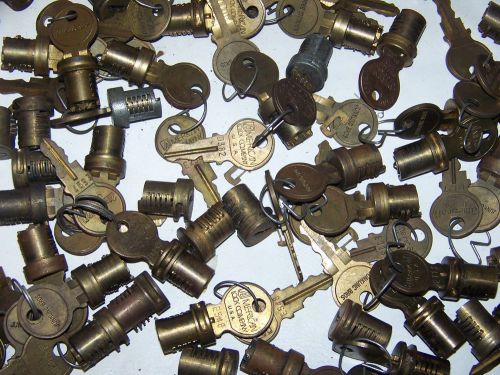 Huge lot of Junkunc Bros American Lock Padlock Plug Cylinders &amp; keys 4 1/2 Lbs.