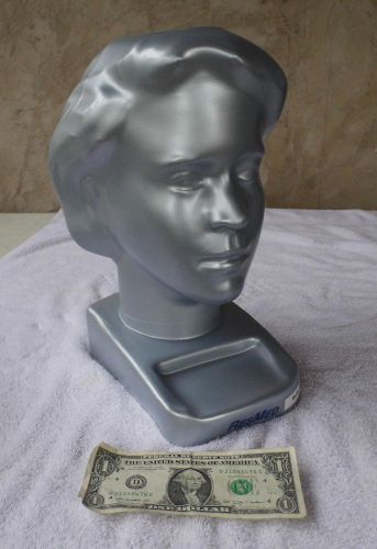 Life Size Silver Female Mannequin Head Hollow Plastic, Perfect for Halloween Fun