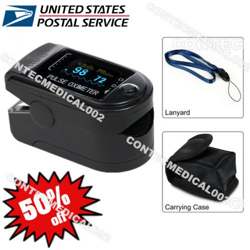 USA!!! Finger Tip Pulse Oximeter Blood Oxygen SpO2 PR Monitor OLED CMS50D Black