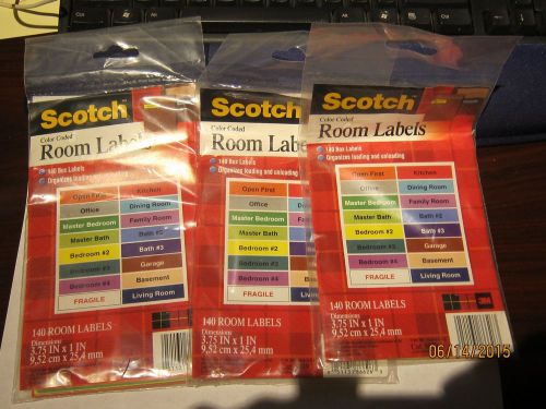 Scotch Color Coded Room Labels ( 3 packages)