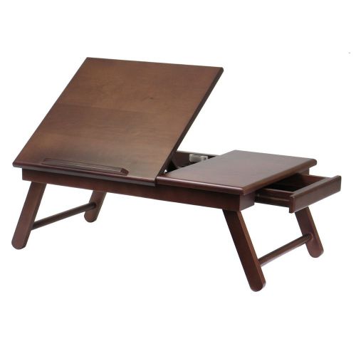 Free shipping! winsome wood alden lap desk, flip top with drawer, foldable legs for sale