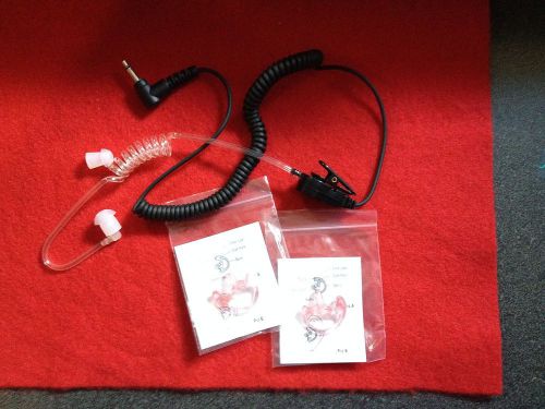 Clear tube 2.5mm r/angle listen only headset w2ea  k-flex large ear mold ear tip for sale