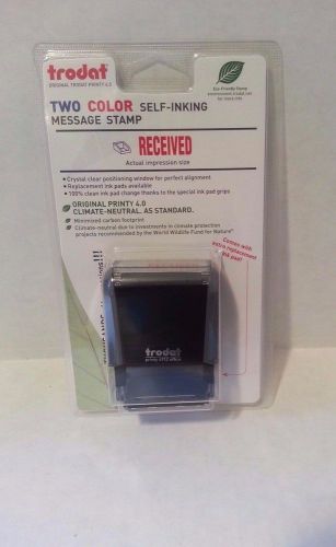 RECEIVED - Self-inking Rubber Stamp - Trodat 2-Color - Red &amp; Blue Ink - NEW