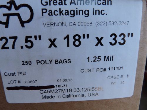 250- 27.5 X 18 X 33  Poly Bags 1.5 mil