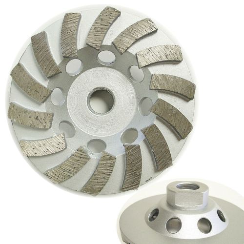 4” Premium Turbo Diamond Cup Wheel for Concrete 14Seg 5/8”-11 Threads 30/40 Grit