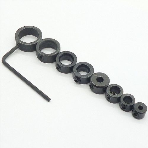 8Pcs Drill Bit Shaft Depth Stop Collars Ring Positioner Hex Wrench Set 3mm~16mm