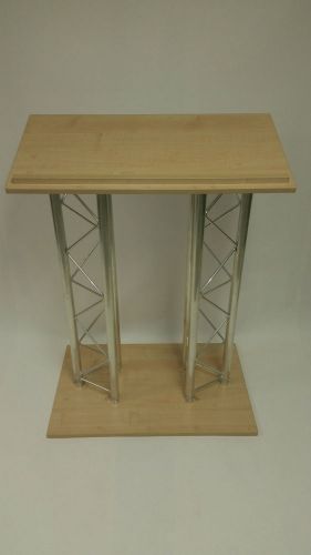 Lectern Double Truss Leg, Wooden Top and Bottom